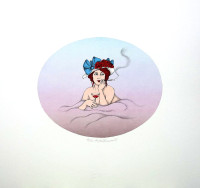 Iva Hüttnerová - Dáma s viržínkem - grafika - volný list